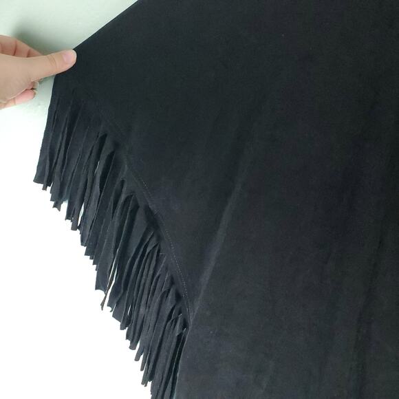 Chicos Travelers Womens Pheobe Fringe 3/4 Sleeve Drape Neck Poncho Top Size 3 - Picture 4 of 5